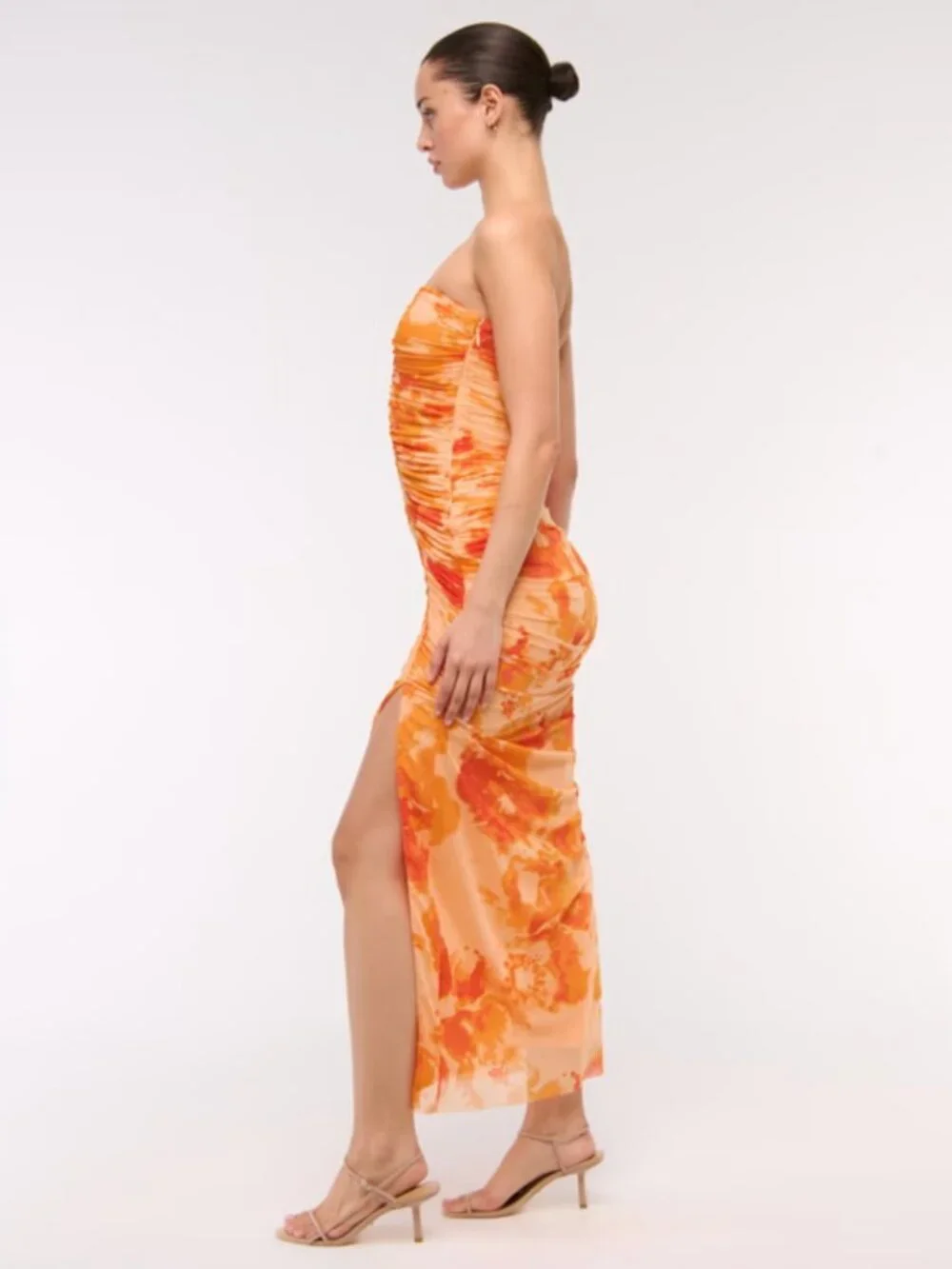 Abercrombie & Fitch - Mesh Strapless Ruched Maxi Dress - NWT